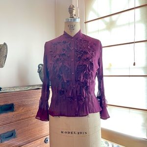 Purple Ruffle Blouse